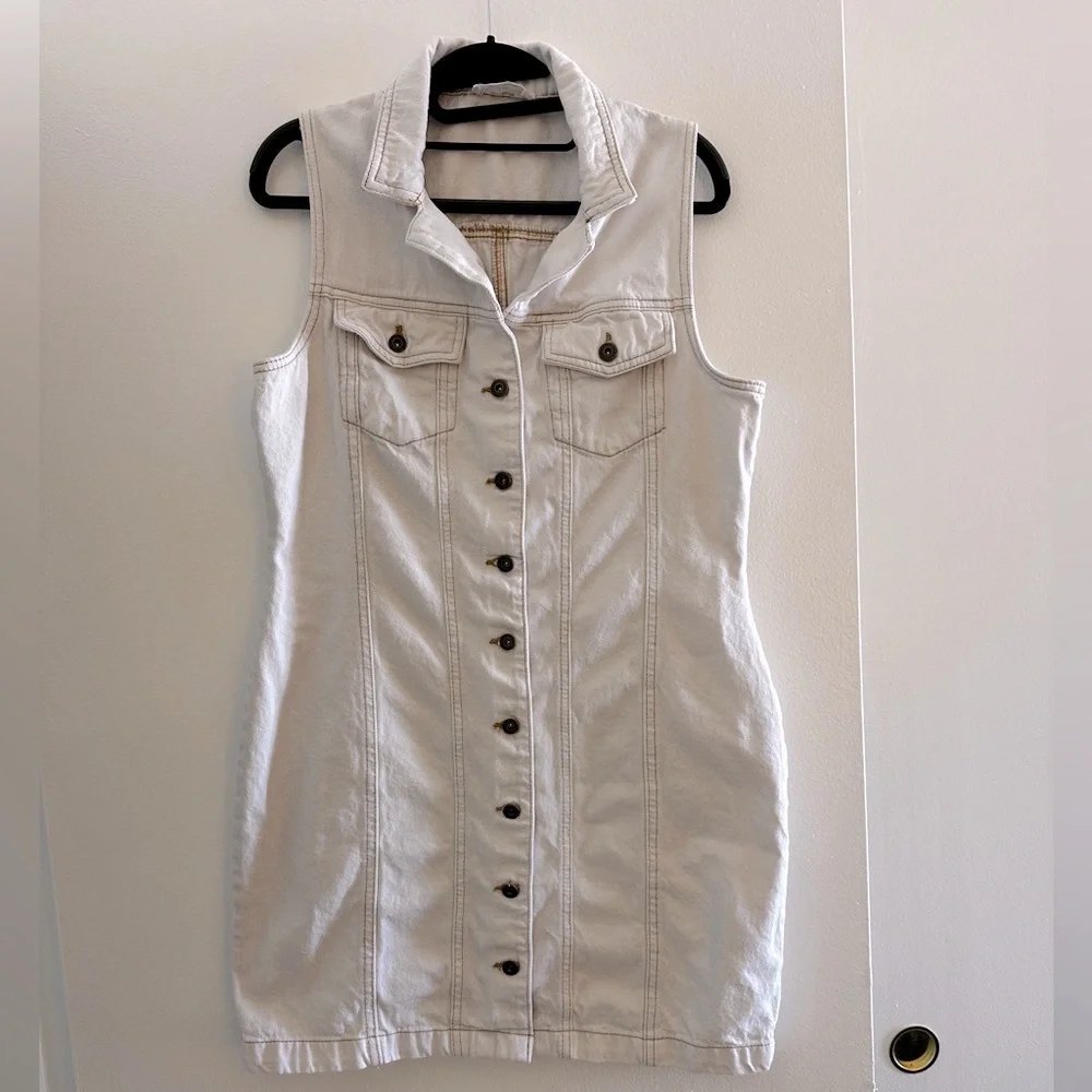 Cotton On denim button front sleeveless dress - Picture 2 of 4